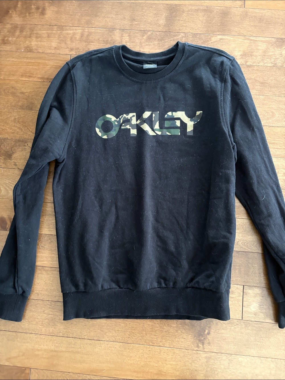 Oakley Black Crewneck with Camo Logo Print